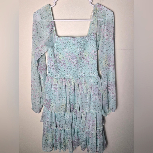 Women's Almost Famous Tiered Fairycore Smocked Midi Dress, Size Medium - Picture 1 of 3